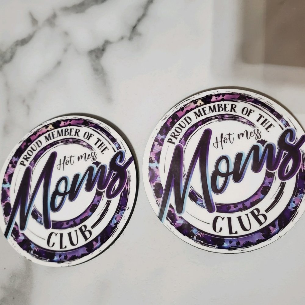 Hot Mess Mom's Club 2 Pack Coasters